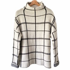 Christian Siriano Windowpane wool blend sweater